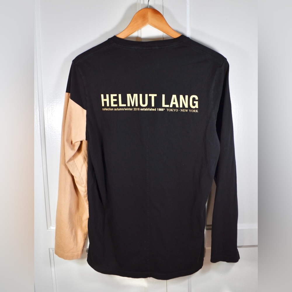 Helmut Lang Long-Sleeved Tee Rare Limited Edition 2018 Black & Tan Medium
